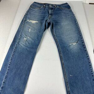 Y2K Levi's Jeans Men's 32x29* 505 Straight Blue Faded Thrashed Denim Tag 33x30